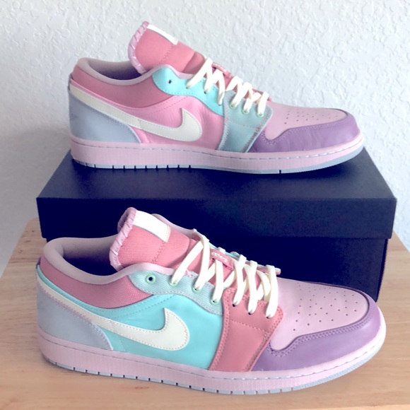 NIKE AIR JORDAN 1 LOW SE ‘EASTER PASTEL’ SNEAKERS - Picture 7 of 10